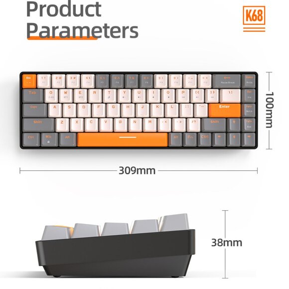 Zhiyoulang K68 Bluetooth wireless dual-mode game mechanical keyboard - Picture 6 of 14